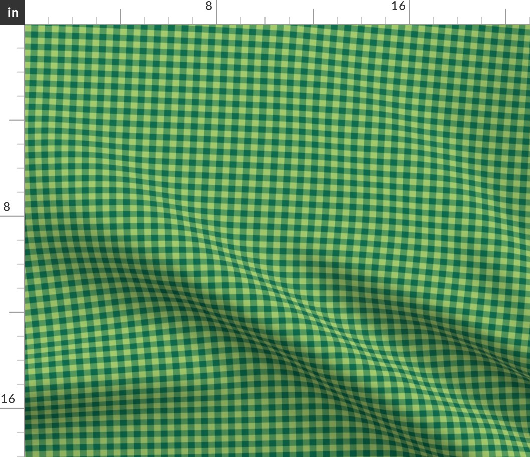apple and emerald gingham, 1/4" squares 