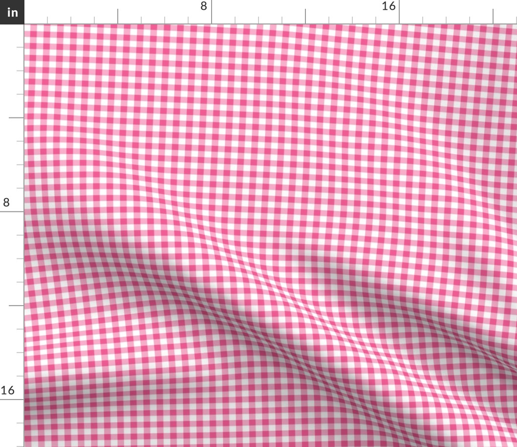 pink and white gingham, 1/4" squares 