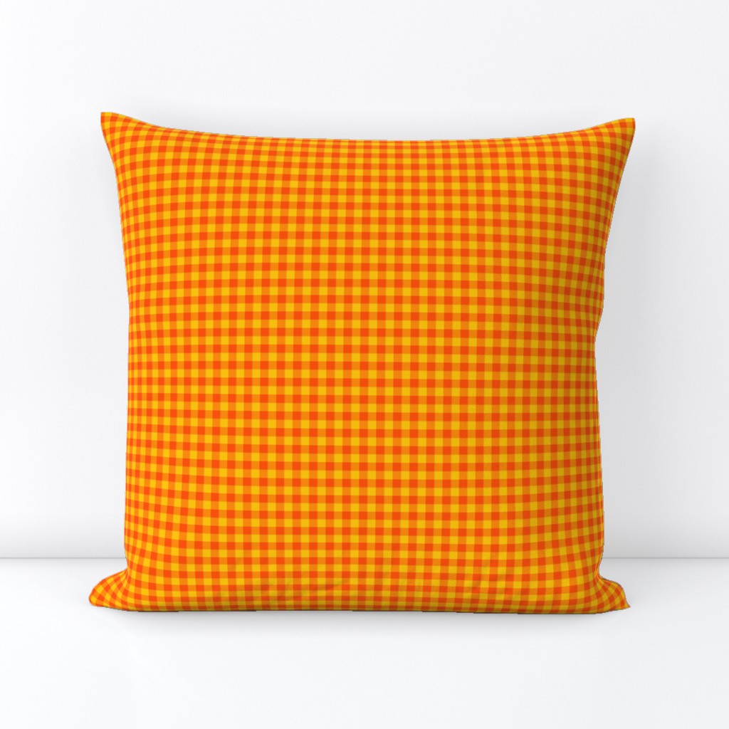 solar yellow and orange gingham, 1/4" squares 