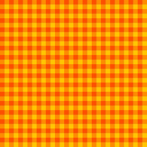 solar yellow and orange gingham, 1/4" squares 