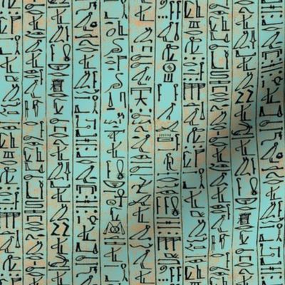 Hieroglyphics Teal Papyrus