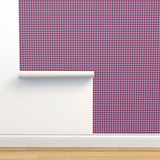barn red and sky blue gingham, 1/4" squares 