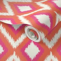 Pink and Coral Tribal Ikat Chevron
