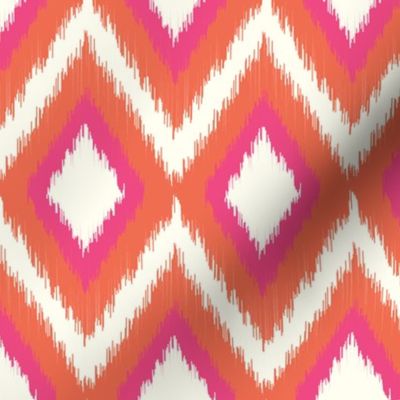 Pink and Coral Tribal Ikat Chevron