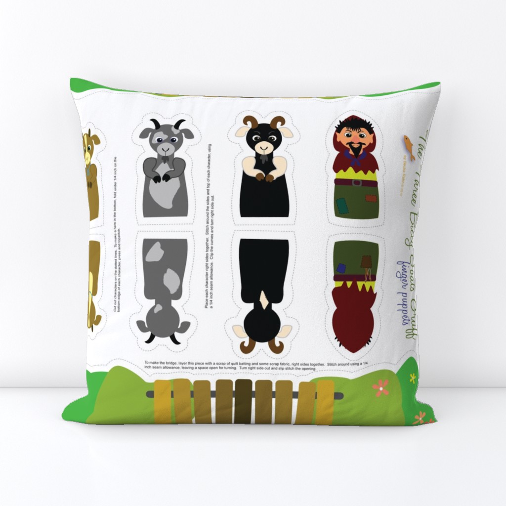 Three Billy Goats Square Throw Pillow Cover | Spoonflower