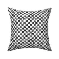 small watercolor checker, 1/2" squares - black and white
