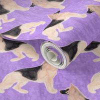 German Shepherd dog watercolor profile - purple