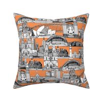 AUSTRALIA TOILE DE JOUY tangerine