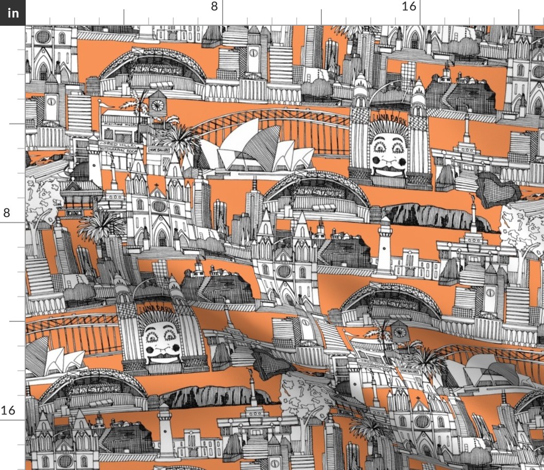 AUSTRALIA TOILE DE JOUY tangerine