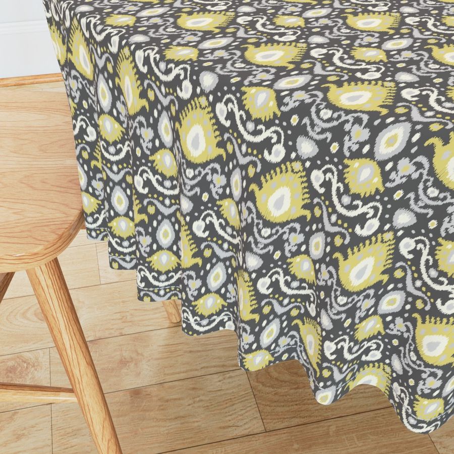 Gray and Yellow Ikat