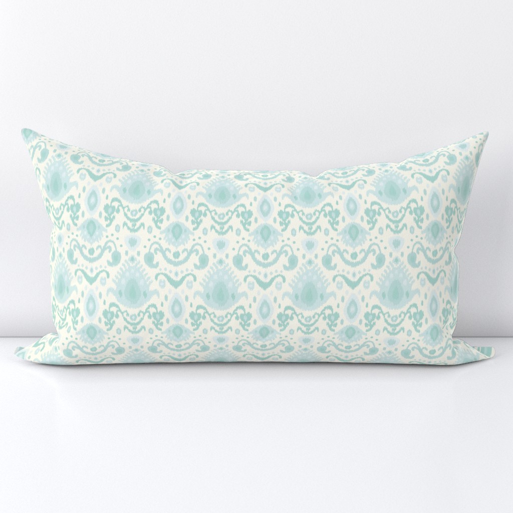 Ivory and Mint Ikat