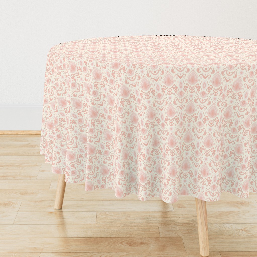 Ivory and Pink Ikat