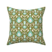 Olive and Aqua Ikat