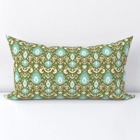 Olive and Aqua Ikat