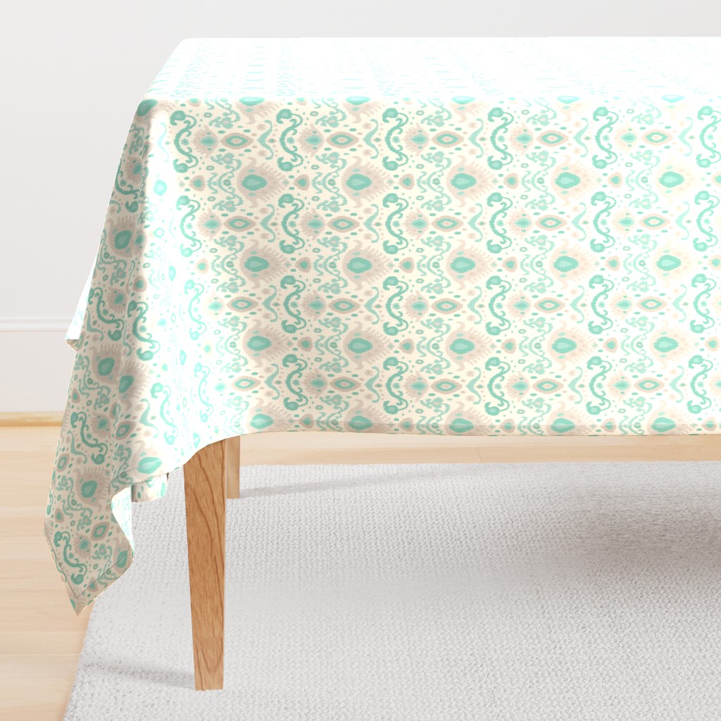 Aqua and Linen Ikat