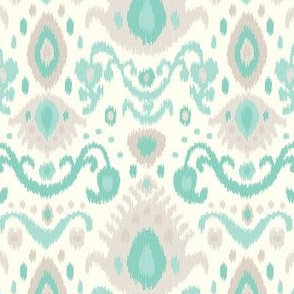 Aqua and Linen Ikat