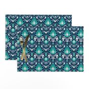 Navy and Teal Ikat