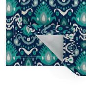 Navy and Teal Ikat