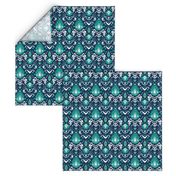 Navy and Teal Ikat