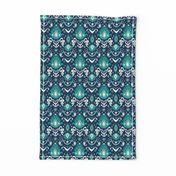 Navy and Teal Ikat