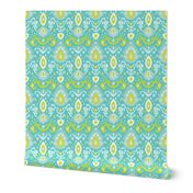 Turquoise and Lime Ikat