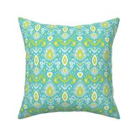 Turquoise and Lime Ikat