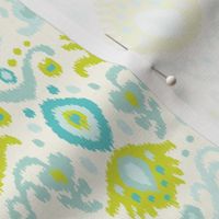 Ivory Lime and Turquoise Ikat