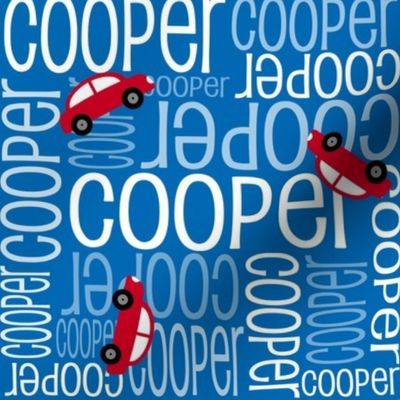 Personalised Name Fabric - Cars