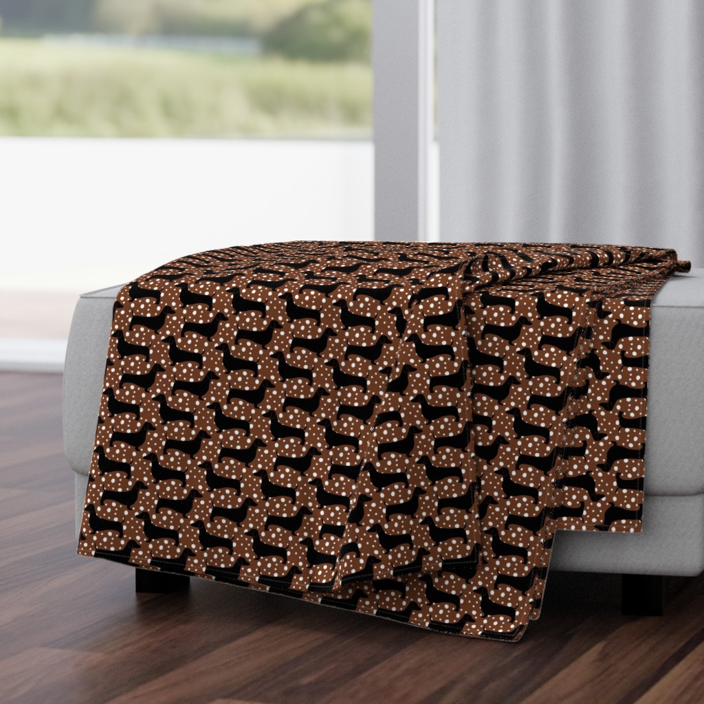 Polka Dachshunds (Brown)