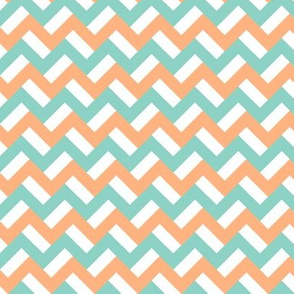 Orange and turquoise zigzags