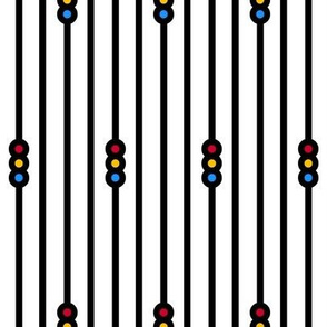 Triple Circle Stripes on White