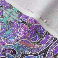 Dragon Scale Rainbow Paisley