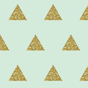 gold sparkle v. III triangles on mint