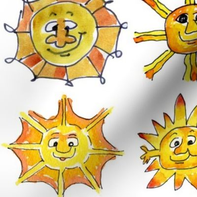 Cartoon Suns Feeling Sunsational