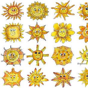 Cartoon Suns Feeling Sunsational
