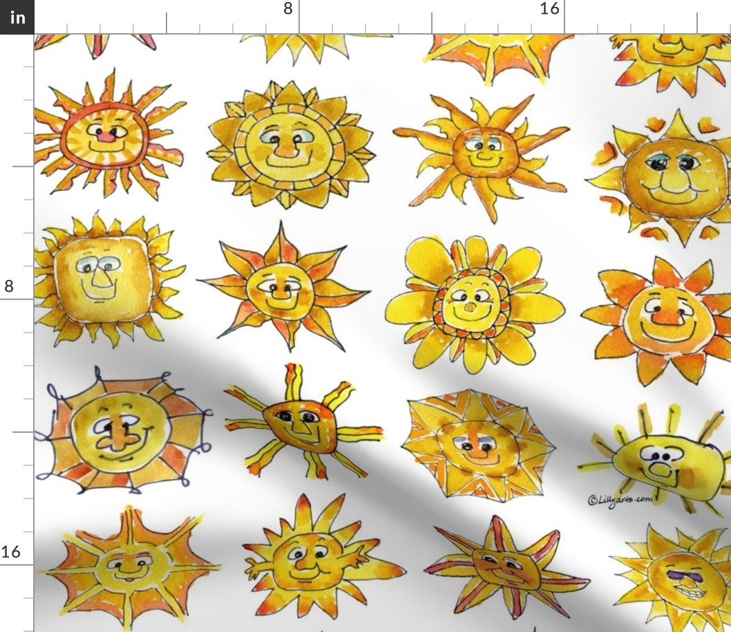 Cartoon Suns Feeling Sunsational