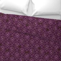 Orchid and Purple Skull Damask Distressed