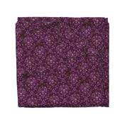 Orchid and Purple Skull Damask Distressed