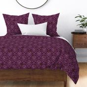 Orchid and Purple Skull Damask Distressed