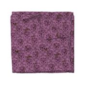 Plum and Orchid Skull Damask Distressed