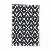 Southwest Diamond Chevron _ White on black