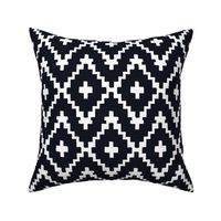 Southwest Diamond Chevron _ White on black