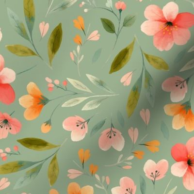 Cheerful peach spring floral