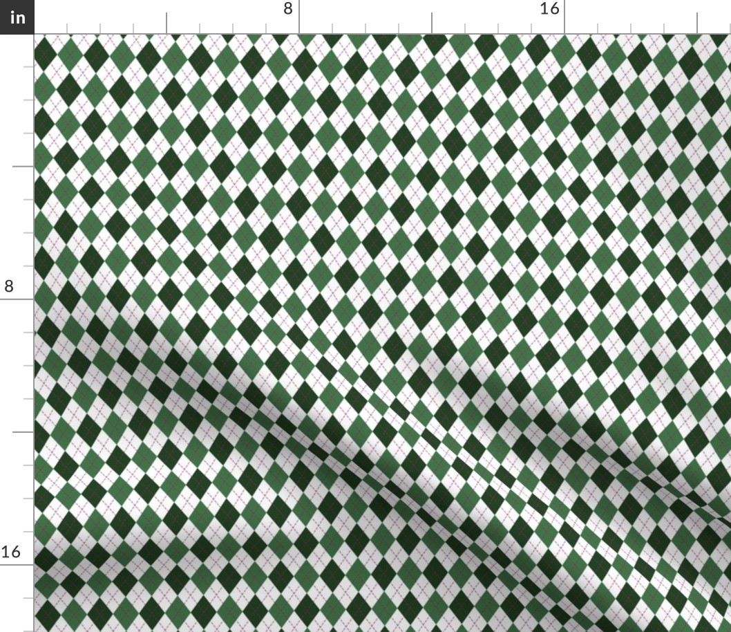 Argyle in Green and White