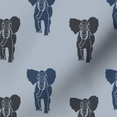 Blue and Gray Elephants