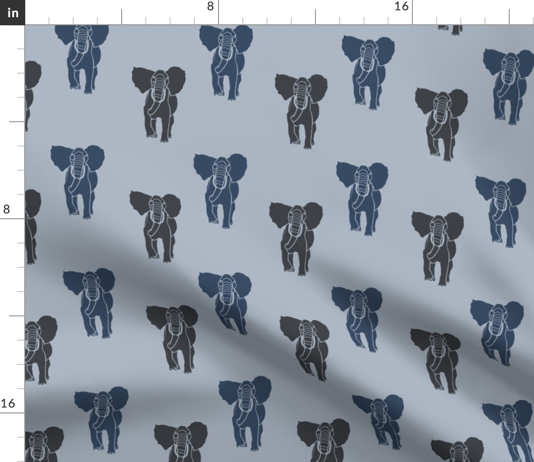 Blue and Gray Elephants