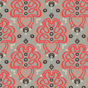 Loopy Damask in Lipstick Concrete