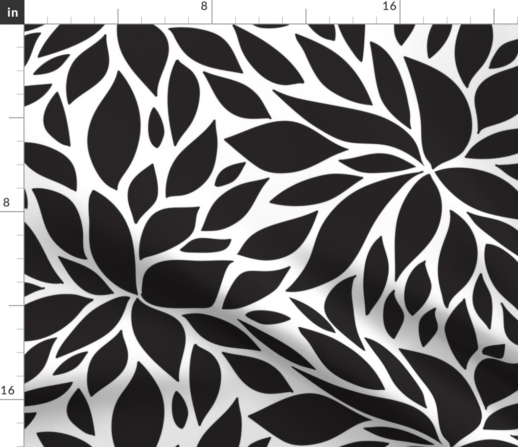 Black and White Abstract Flower