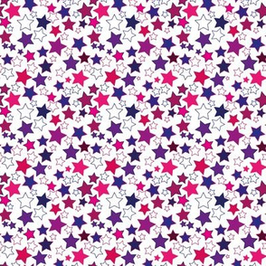 Stars in red, blue and purple