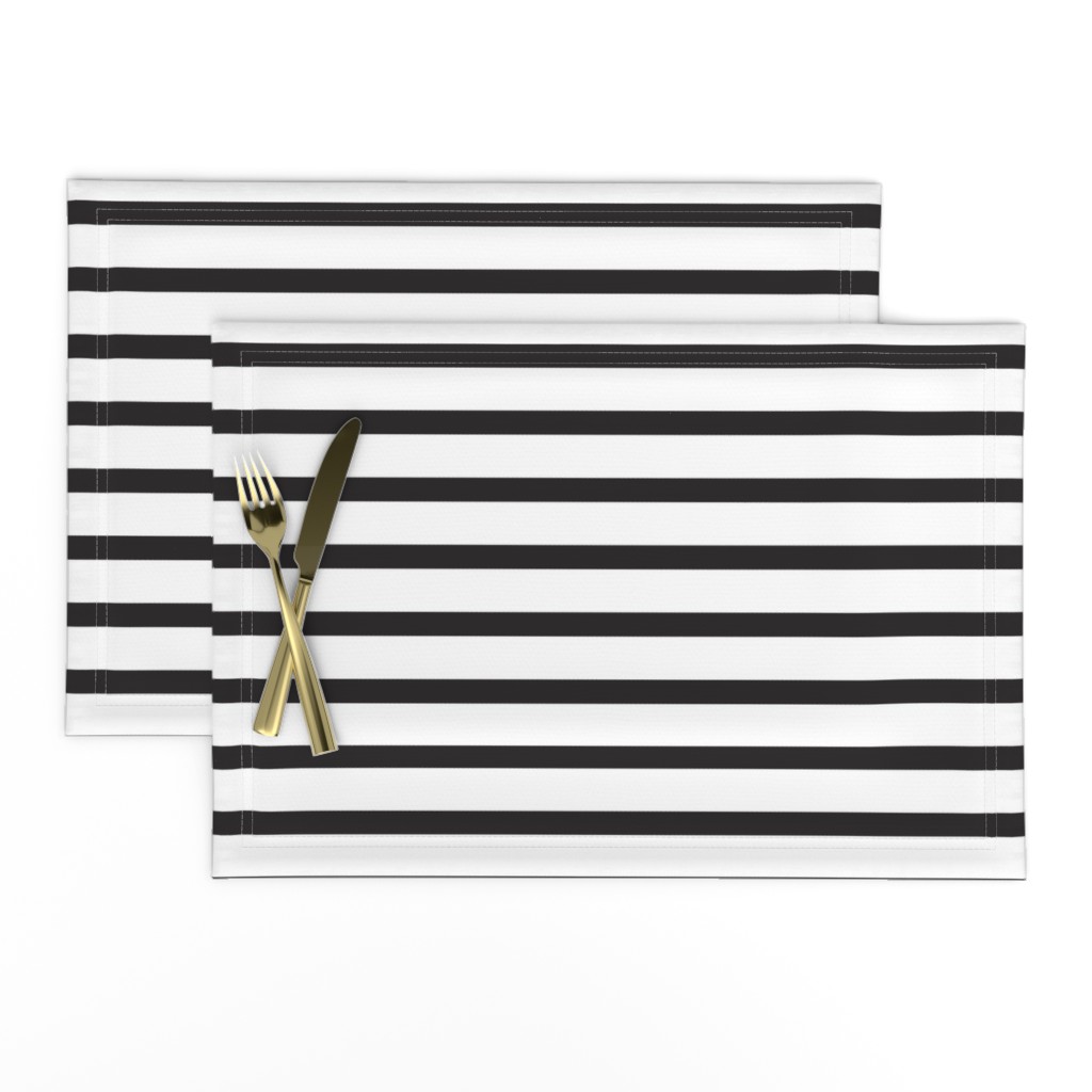 Black and White Stripes Horizontal